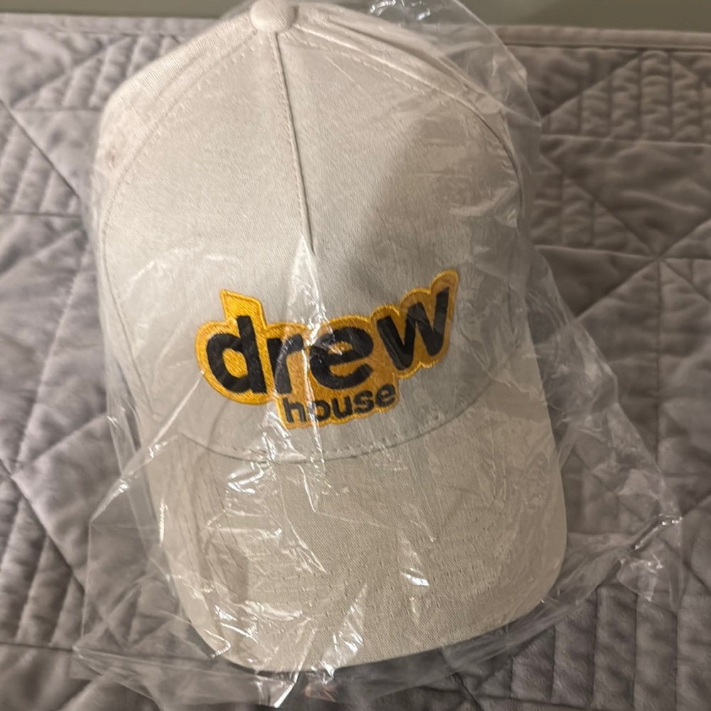 Drew House Cream Cap with Yellow Logo